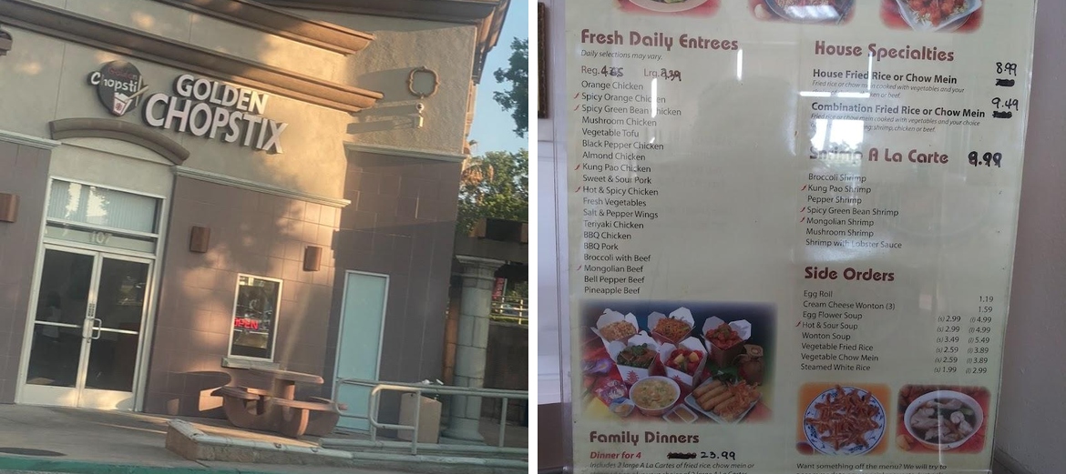 Golden Chopstix Menu